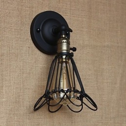 American Industrial Style Decorative Wall Sconce Iron Mesh Fence