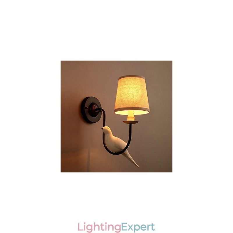 Northern American Birds European Creative Cloth Art Wall Lamp Lights