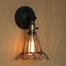 American Industrial Style Fence Iron Mesh Bronze Decorative Wall Sconce
