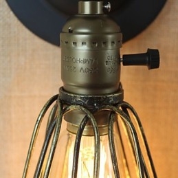 American Industrial Style Fence Iron Mesh Bronze Decorative Wall Sconce