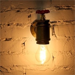 Vintage Industrial Water Pipe Wall Lamps Loft Edison Light for Bar Restaurant Wall Fixtures Lighting