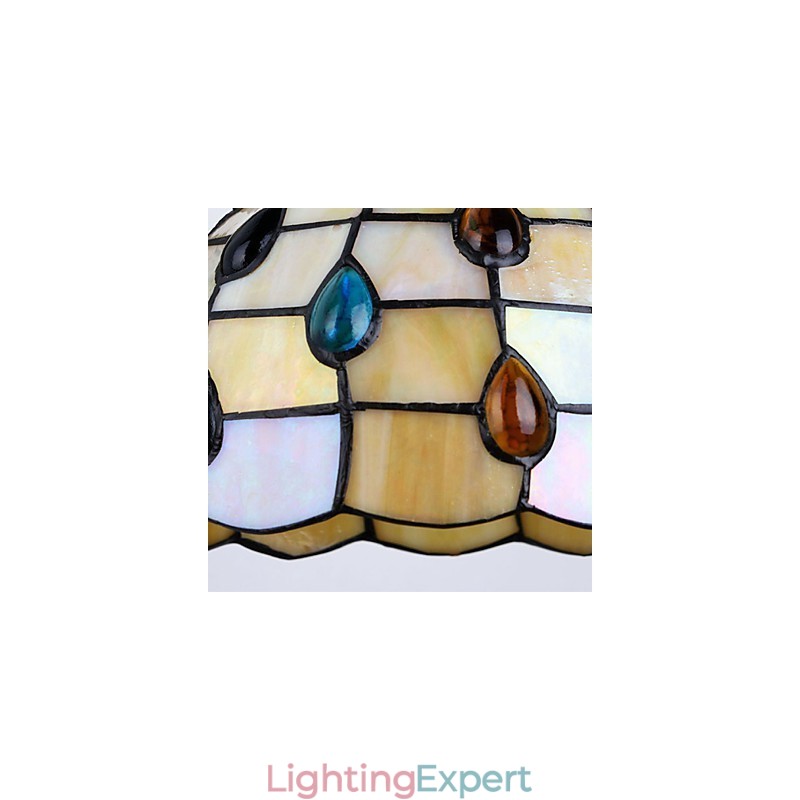 European Mediterranean Contracted Rural Creative Wrought Iron Wall Lamp Glass Lights