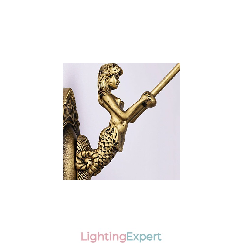 European Mediterranean Contracted Rural Creative Wrought Iron Wall Lamp Glass Lights
