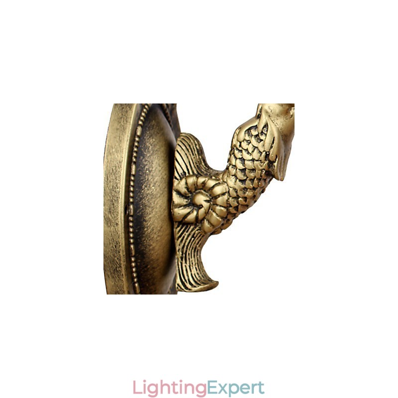 European Contracted Rural Creative Wrought Iron Wall Lamp Glass Lights