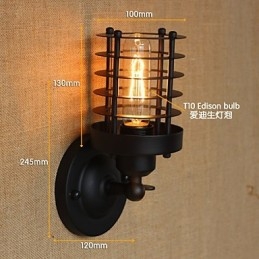 Retro Simple Elegant Black Bedside Aisle Stairs Balcony Decorative Wall Sconce