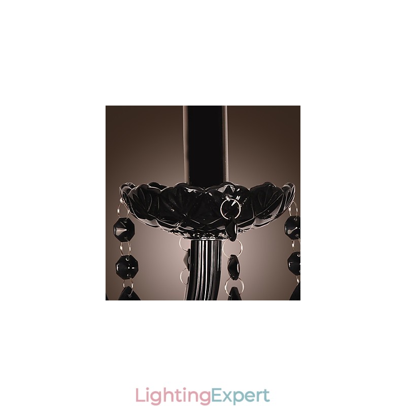Black Crystal Wall Light with Candle Bulb