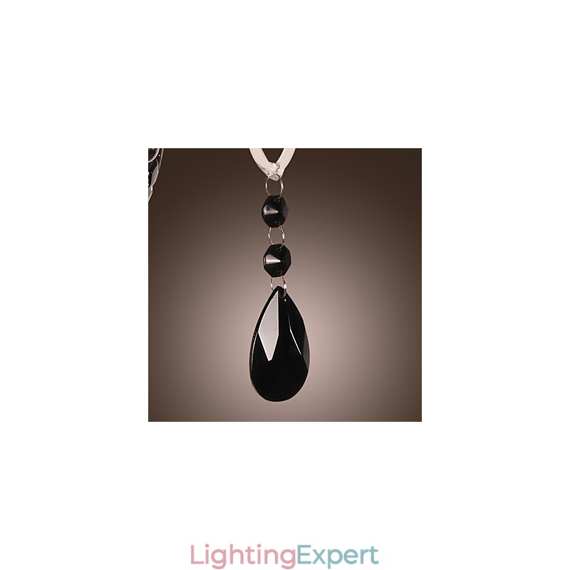 Black Crystal Wall Light with Candle Bulb