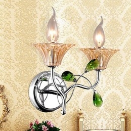Wall Sconces Bathroom Lighting Candle Wall Lights Crystal Modern Contemporary Metal