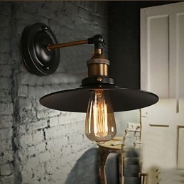 Creative Nordic Light Single Head Black Umbrella Wall Lamp Restoring Ancient Ways Light