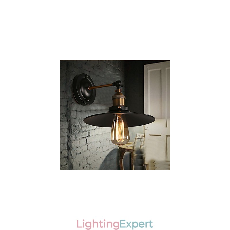 Creative Nordic Light Single Head Black Umbrella Wall Lamp Restoring Ancient Ways Light