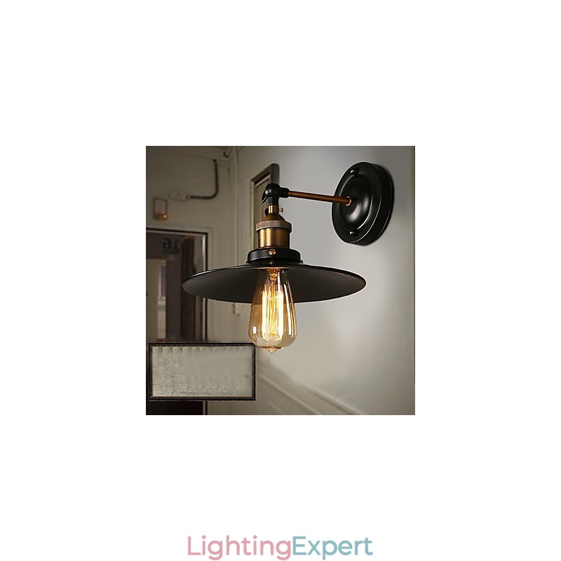 Creative Nordic Light Single Head Black Umbrella Wall Lamp Restoring Ancient Ways Light