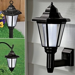 Solar Powered Outdoor Garden Path Yard Security Wall Light Landscape Lamp