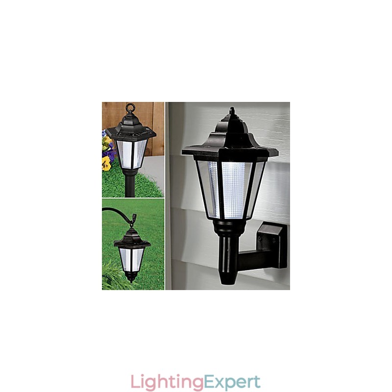 Solar Powered Outdoor Garden Path Yard Security Wall Light Landscape Lamp