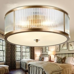 Traditional Classic Rustic Lodge Brass Metal Flush Mount