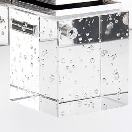 Modern Wall Light with Glass Bubble Cubic Shade Mirror Front Style