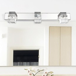 Modern Wall Light with Glass Bubble Cubic Shade Mirror Front Style