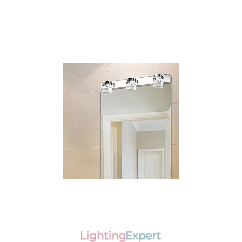 Modern Wall Light with Glass Bubble Cubic Shade Mirror Front Style