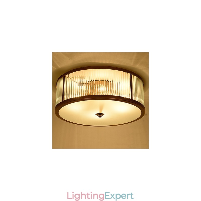 Traditional Classic Rustic Lodge Brass Metal Flush Mount