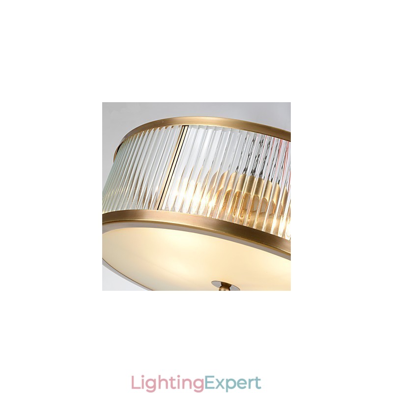 Traditional Classic Rustic Lodge Brass Metal Flush Mount