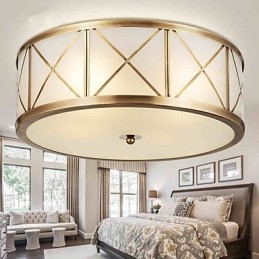 Traditional Classic Rustic Lodge Brass Metal Flush Mount