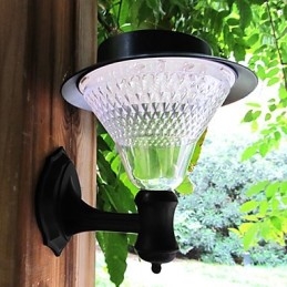 Outdoor Solar Power White Villa Wall Mount Garden Courtyard Door Path Light Lamp