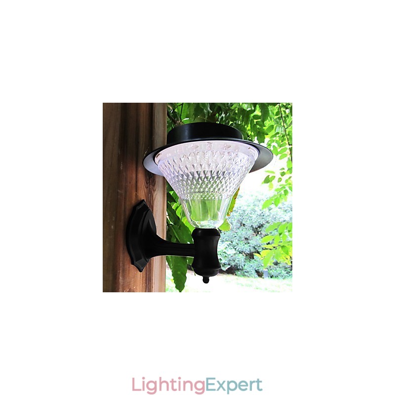 Outdoor Solar Power White Villa Wall Mount Garden Courtyard Door Path Light Lamp