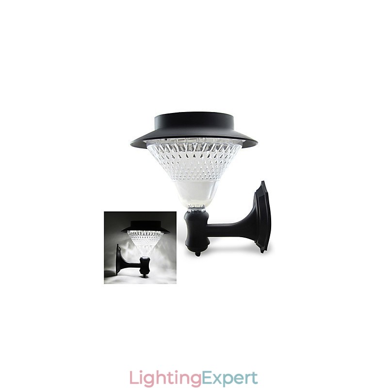 Outdoor Solar Power White Villa Wall Mount Garden Courtyard Door Path Light Lamp