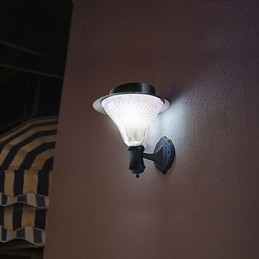 Outdoor Solar Power White Villa Wall Mount Garden Courtyard Door Path Light Lamp