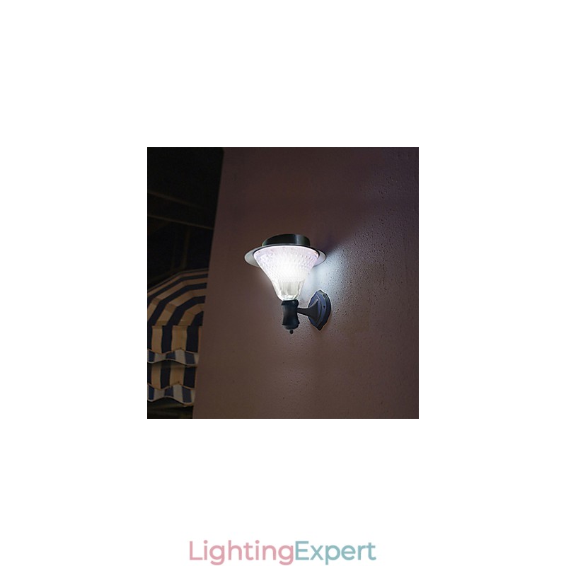 Outdoor Solar Power White Villa Wall Mount Garden Courtyard Door Path Light Lamp