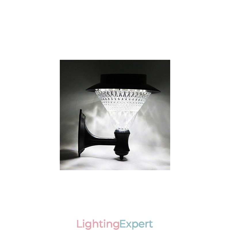 Outdoor Solar Power White Villa Wall Mount Garden Courtyard Door Path Light Lamp