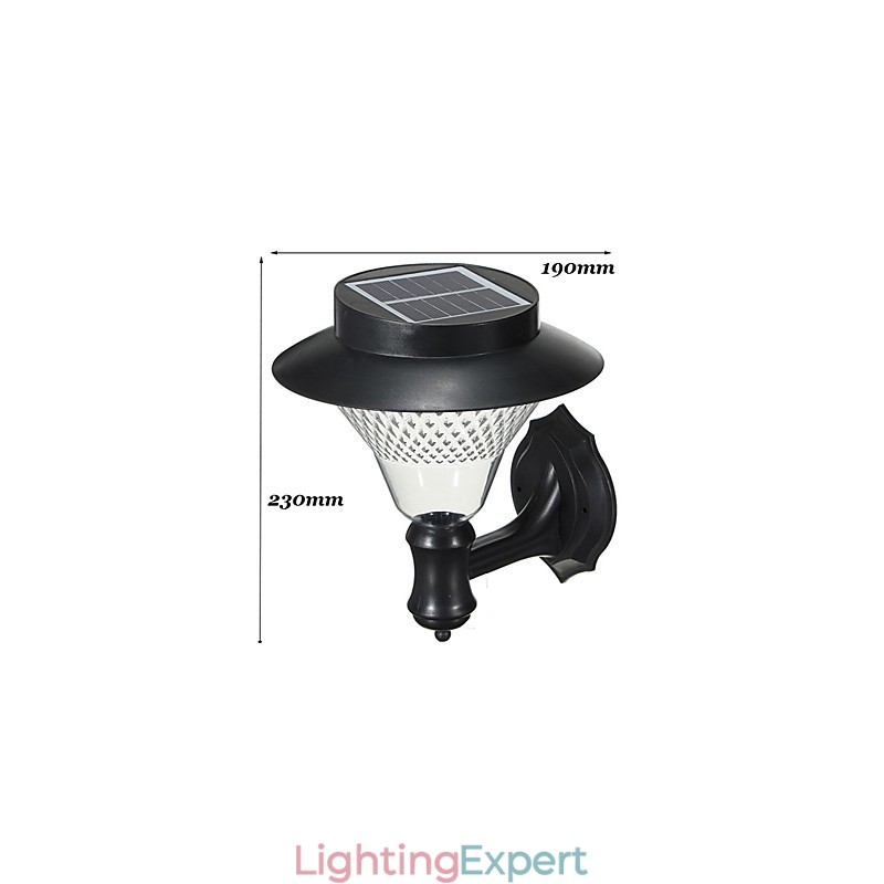 Outdoor Solar Power White Villa Wall Mount Garden Courtyard Door Path Light Lamp