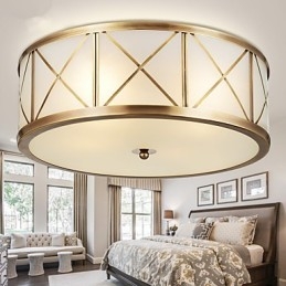 Traditional Classic Rustic Lodge Brass Metal Flush Mount