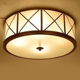 Traditional Classic Rustic Lodge Brass Metal Flush Mount