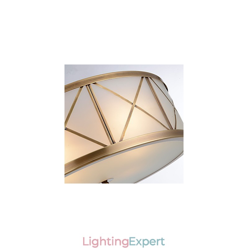 Traditional Classic Rustic Lodge Brass Metal Flush Mount