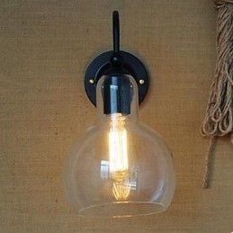 Modern Restaurant Adornment Wall Lamp Wrought Iron Glass