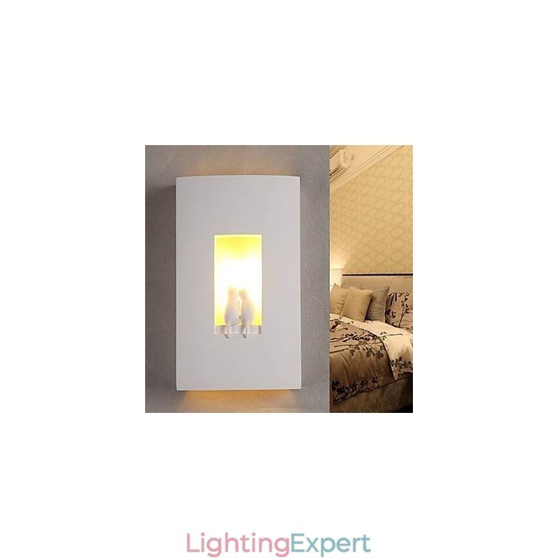 Fashion Warm Children Room Hanging Light Creative Kitty Plaster Wall Lamp Lights