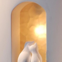 Fashion Warm Children Room Hanging Light Creative Kitty Plaster Wall Lamp Lights