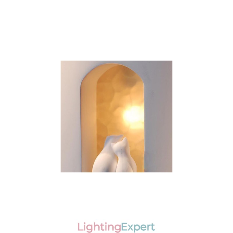 Fashion Warm Children Room Hanging Light Creative Kitty Plaster Wall Lamp Lights