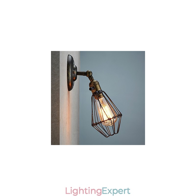 Vintage Style Industrial Opening and Closing Light Wall Sconce Cage Lamp Loft Restoring Ancient Ways Wall Lamp