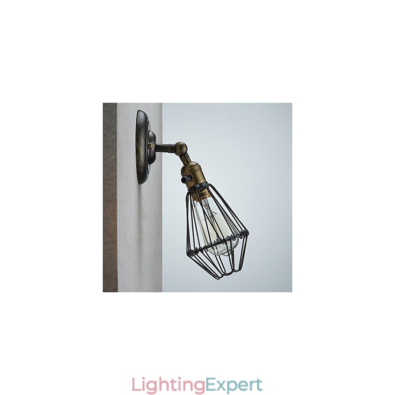 Vintage Style Industrial Opening and Closing Light Wall Sconce Cage Lamp Loft Restoring Ancient Ways Wall Lamp