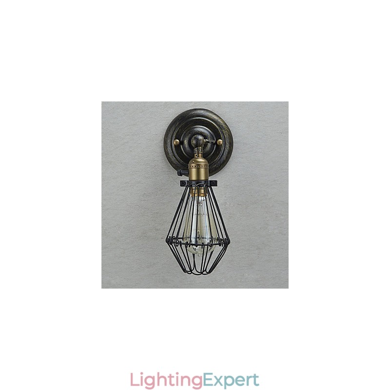 Vintage Style Industrial Opening and Closing Light Wall Sconce Cage Lamp Loft Restoring Ancient Ways Wall Lamp