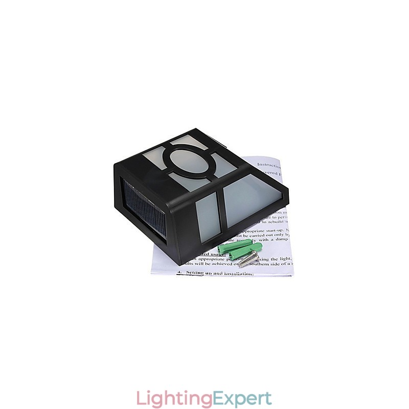 Warm Yellow Solar Powered Wall Mount 2 Lantern Light Deck Lamp