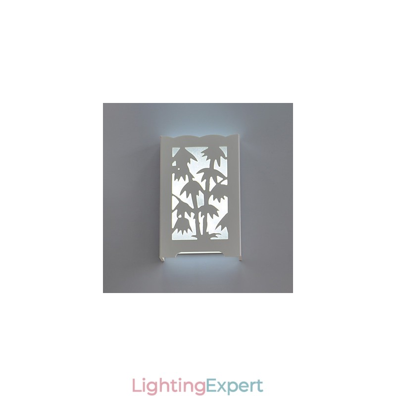 Modern Creative White Carve Patterns Or Designs On Woodwork Bamboo Wall Lamp Lights