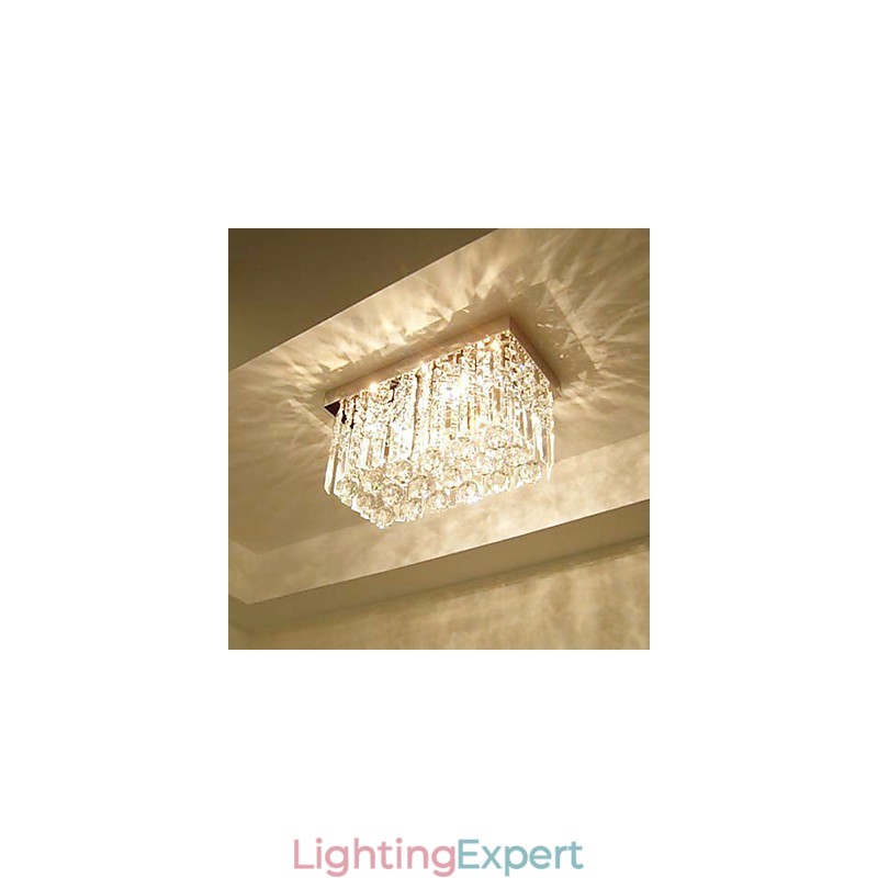 Modern Contemporary Crystal Metal Flush Mount