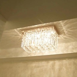 Modern Contemporary Crystal Metal Flush Mount