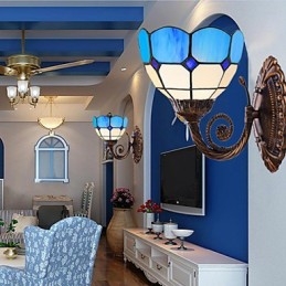 Europe Type Restoring Ancient Ways Wall Lamp Creative Mediterranean Glass Lights