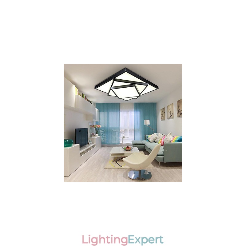Square Flush Mount Modern Contemporary Ceiling light Metal