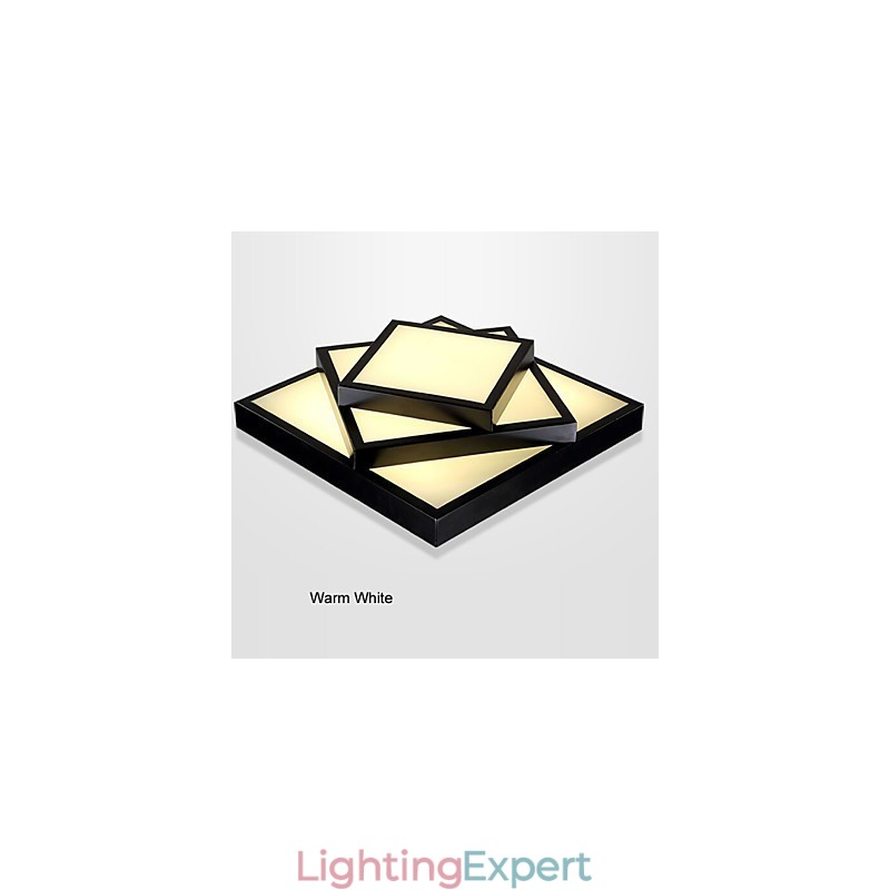 Square Flush Mount Modern Contemporary Ceiling light Metal