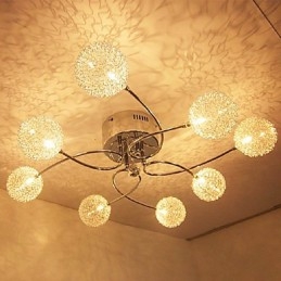 Modern Contemporary Crystal Electroplated Flush Mount