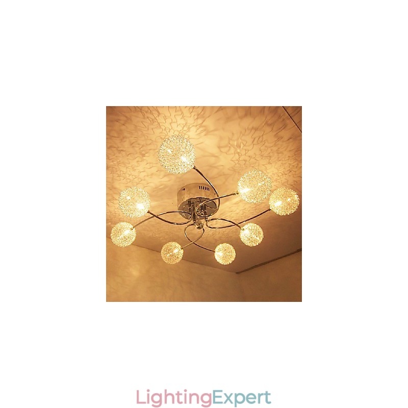 Modern Contemporary Crystal Electroplated Flush Mount